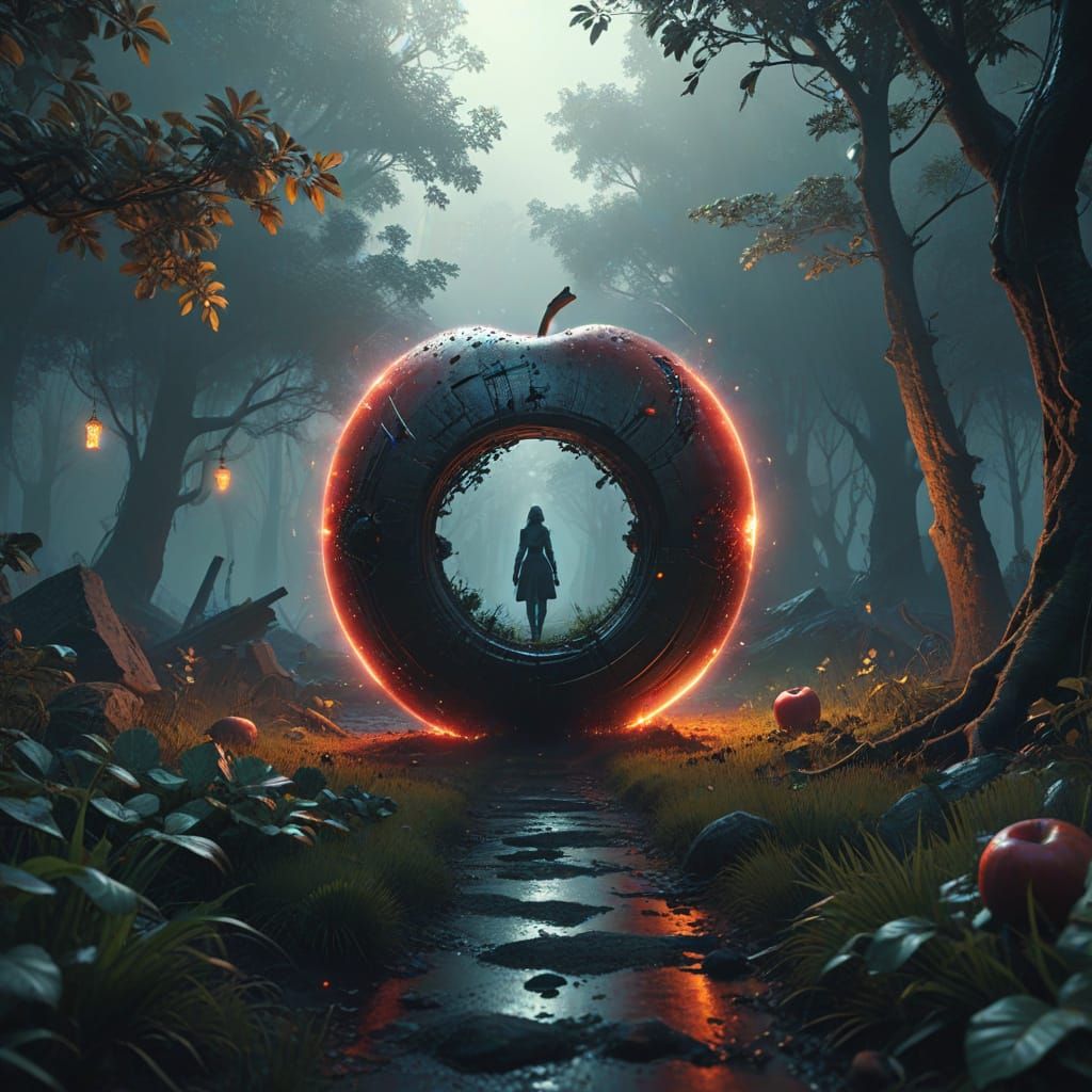 Multicultural Woman Unleashes Hellish Portal in Lush Garden ...