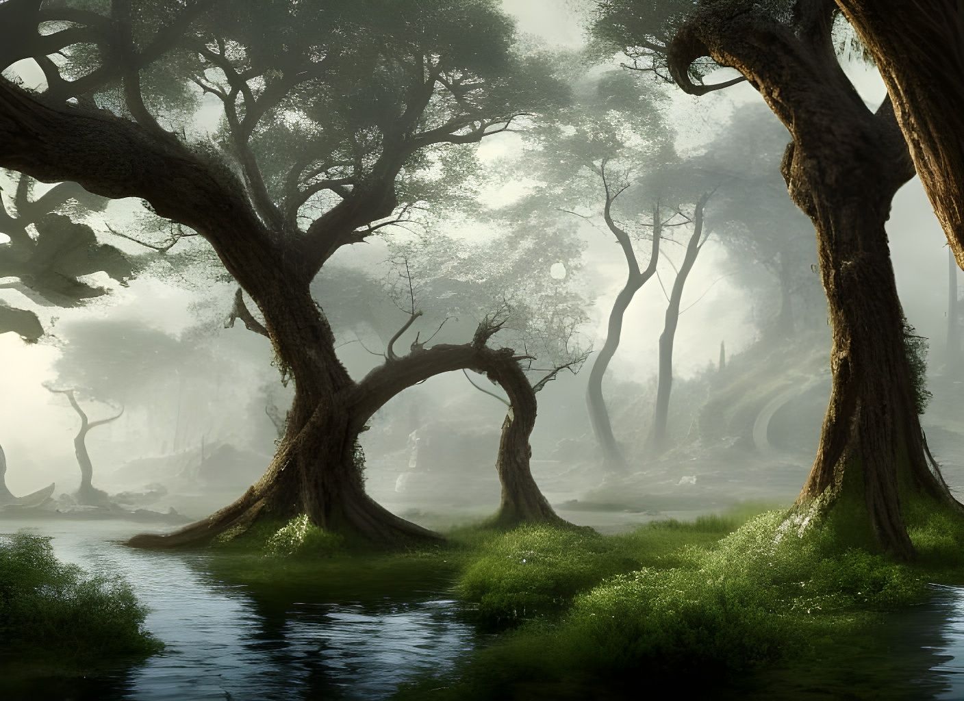 Foggy Swamp AI Generated Artwork NightCafe Creator