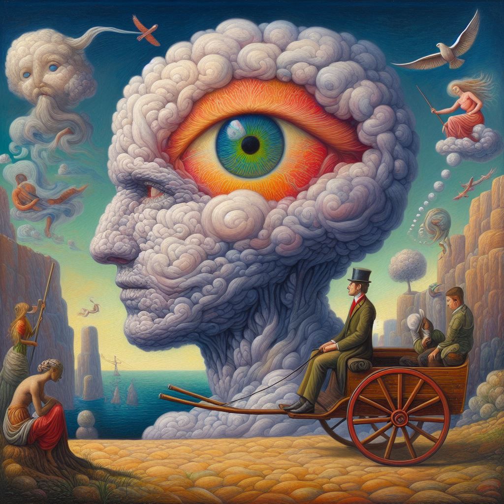 Avoir la tête dans les nuages -To have the head in the cloud...