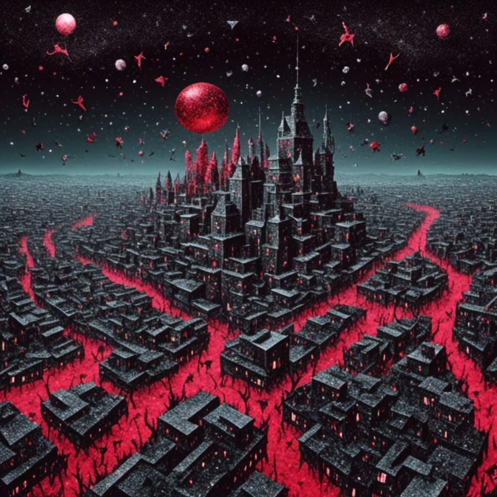 <lora:GlitterGore:1.0> Red City 