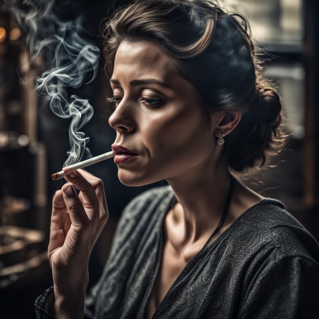 A woman smoking - AI Generated Artwork - NightCafe Creator