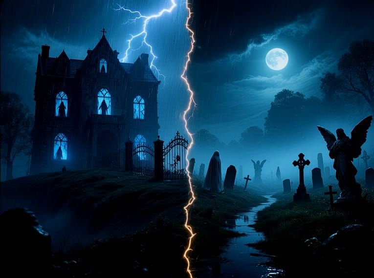 10/8/2025-Haunted Mansion and Grave Yard Art By Archangel Ta...