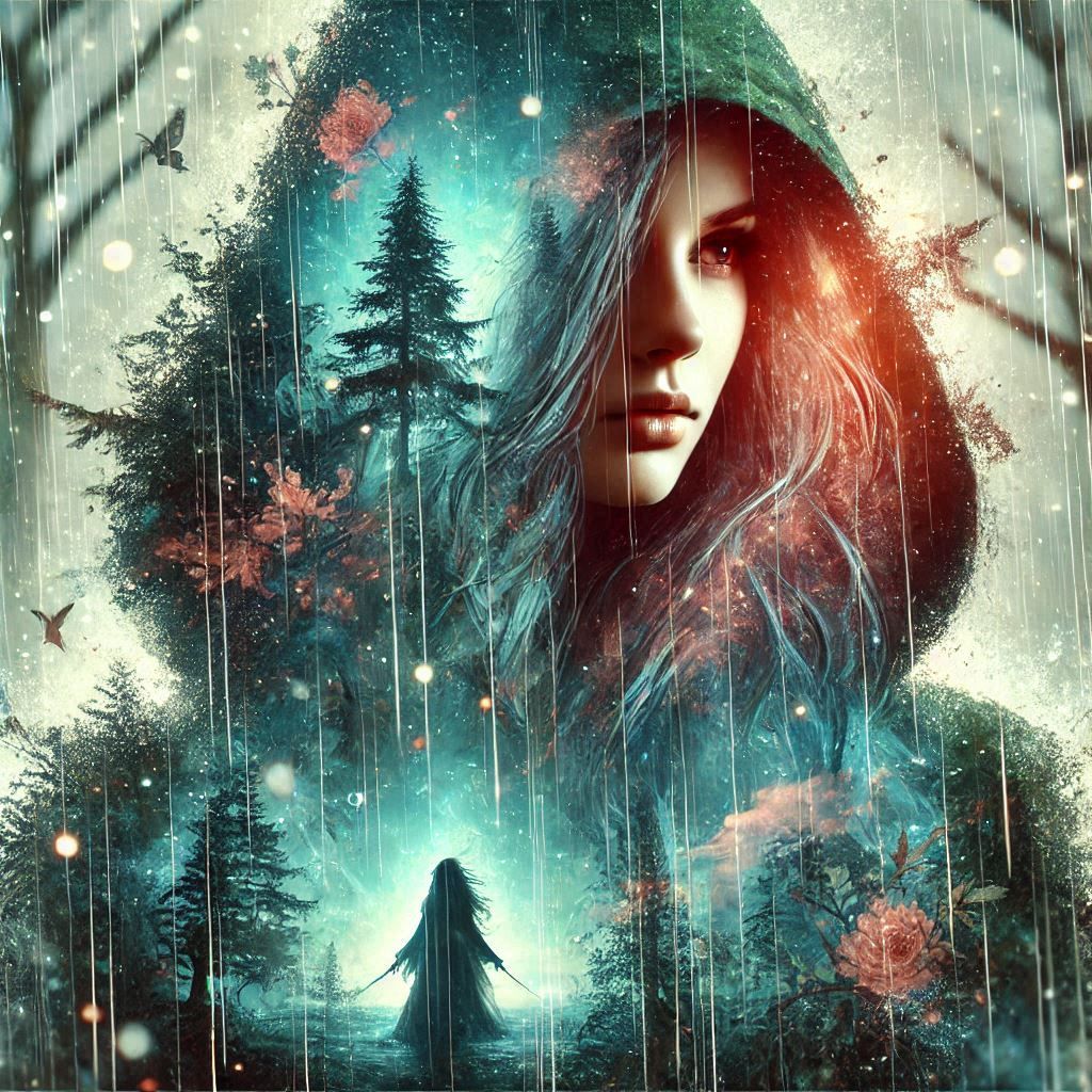double exposure beautiful fantasy DALL-E 3 portrait landscap...