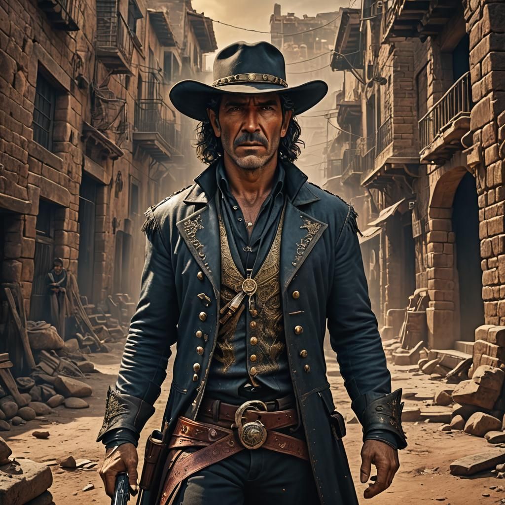 Antonio Banderas Desperado Portrait in Detailed Matte Painti...