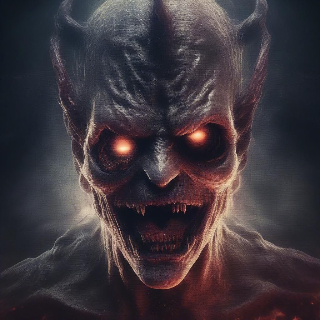 Very scary horror art creation of my pure evil villain origi...