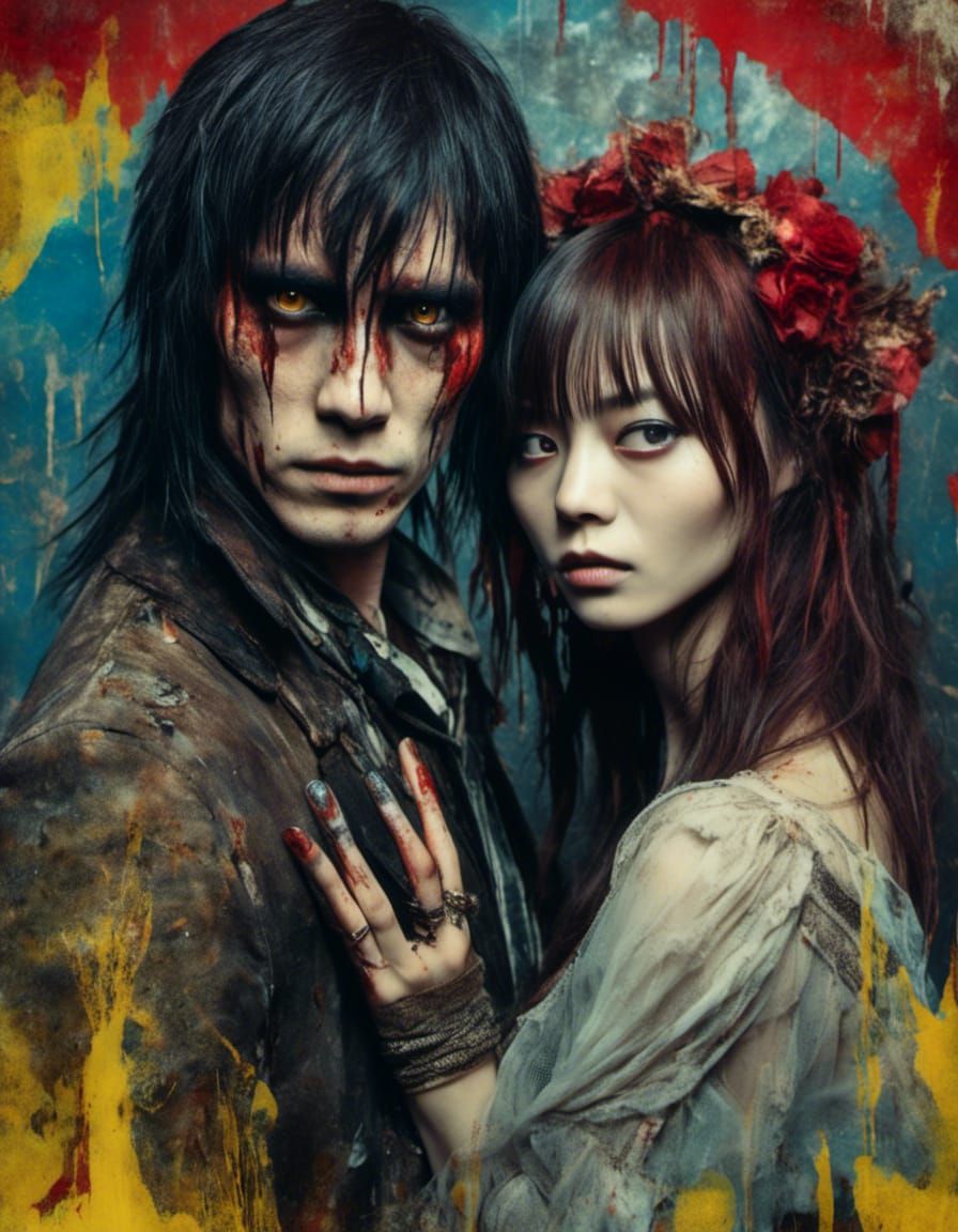 <lora:Macabre:1.0><lora:FreeRain:1.0> Two people in the imag...
