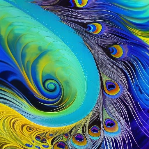 Abstract Peacock feather swirl