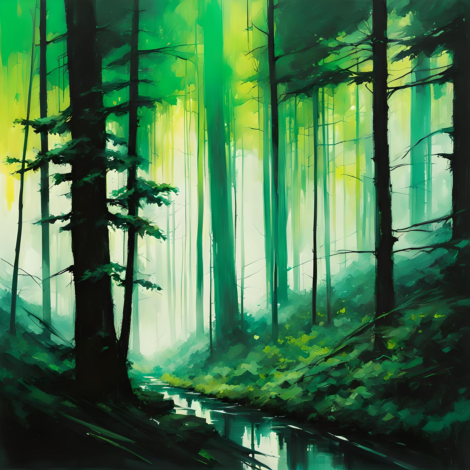misty forest  by @frogfairy