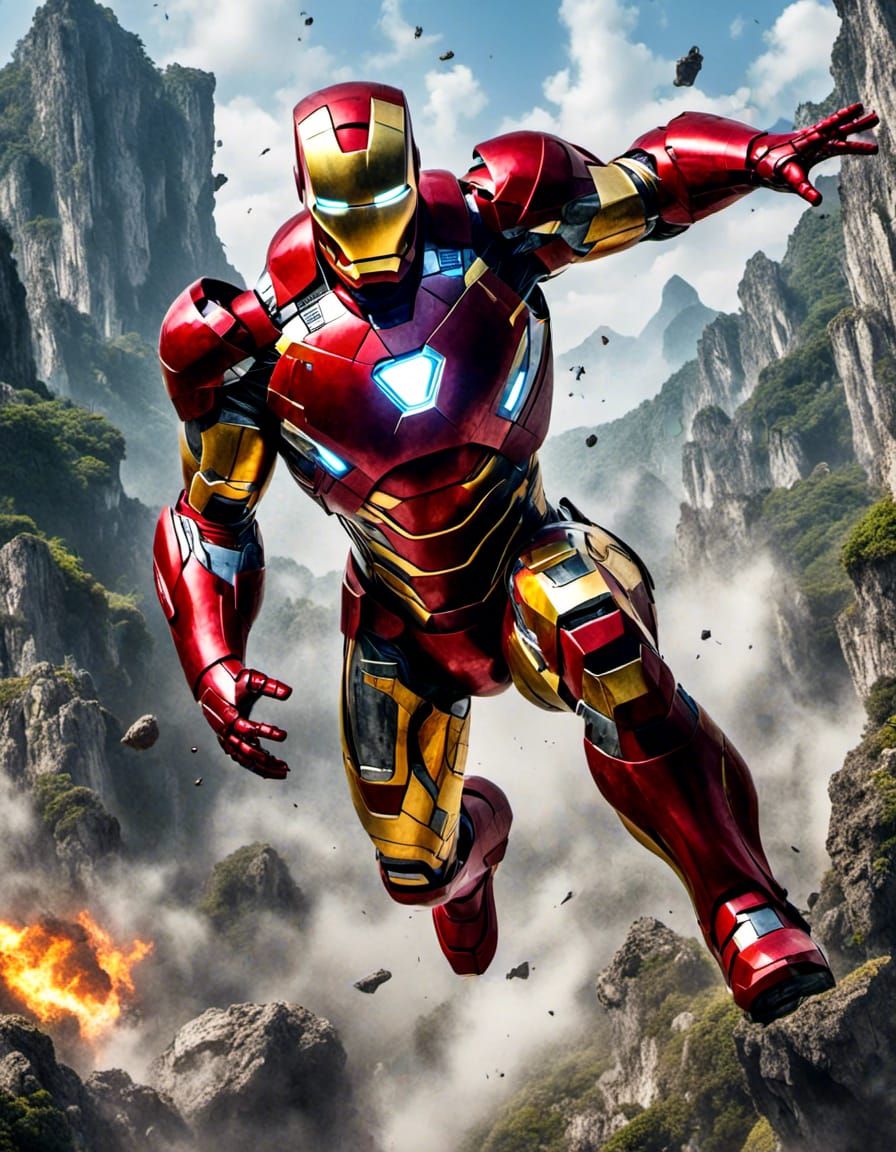 <lora:Marble Oil:1.0> <lora:Mixed media:1.0> Iron man 