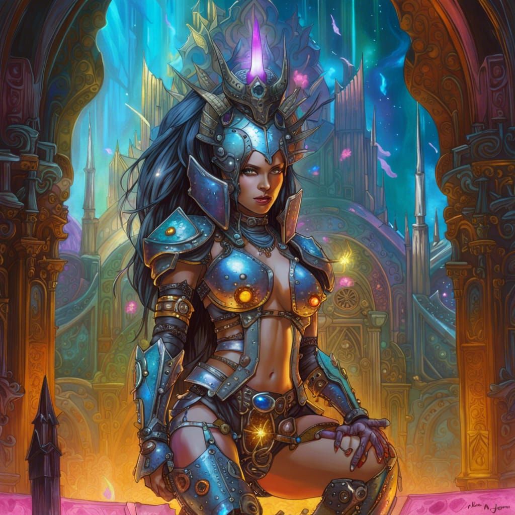Cyberpunk Cyborg knight