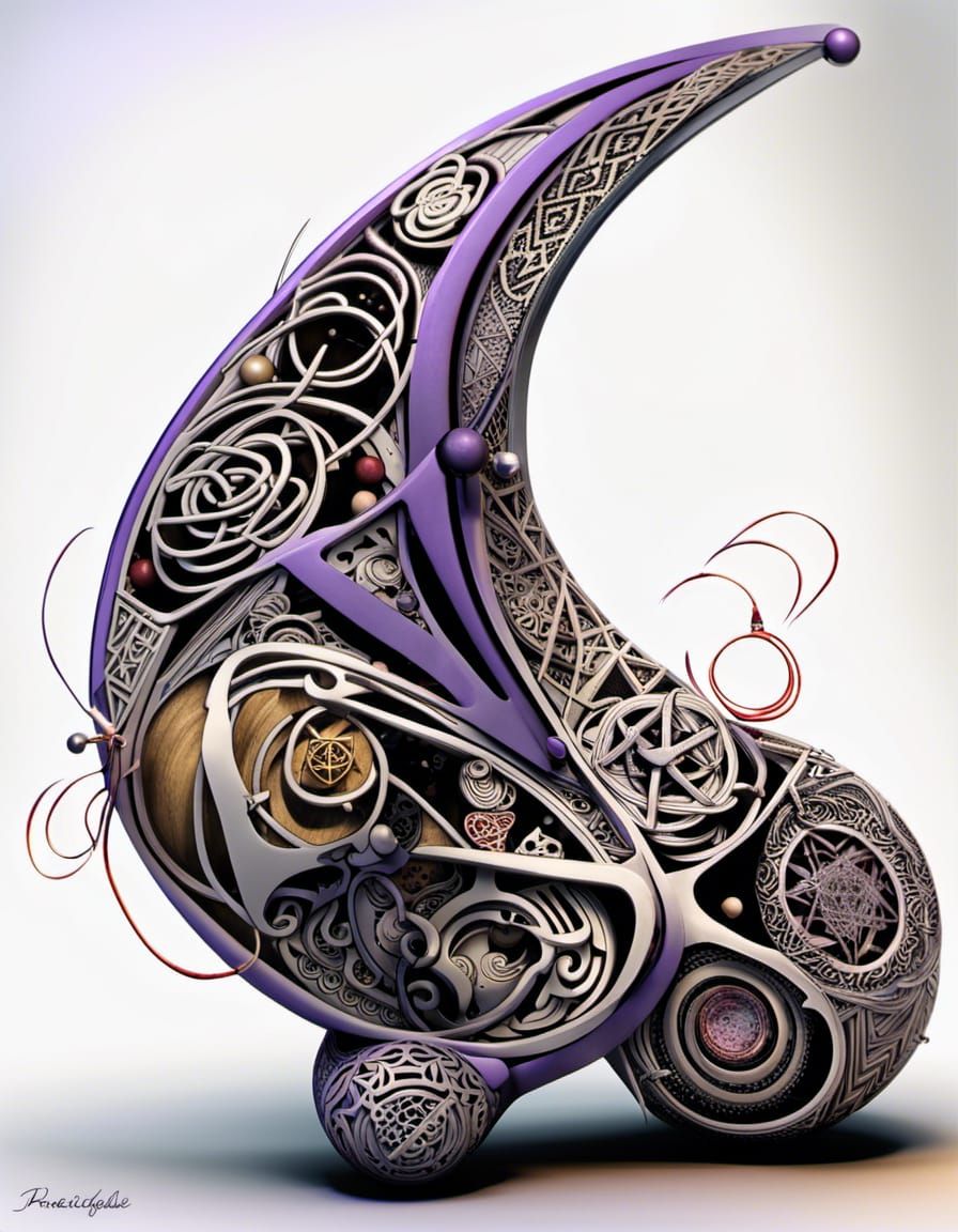 Phascogale, fraktyle wave function, Quantum Zentangle, 3d sh...