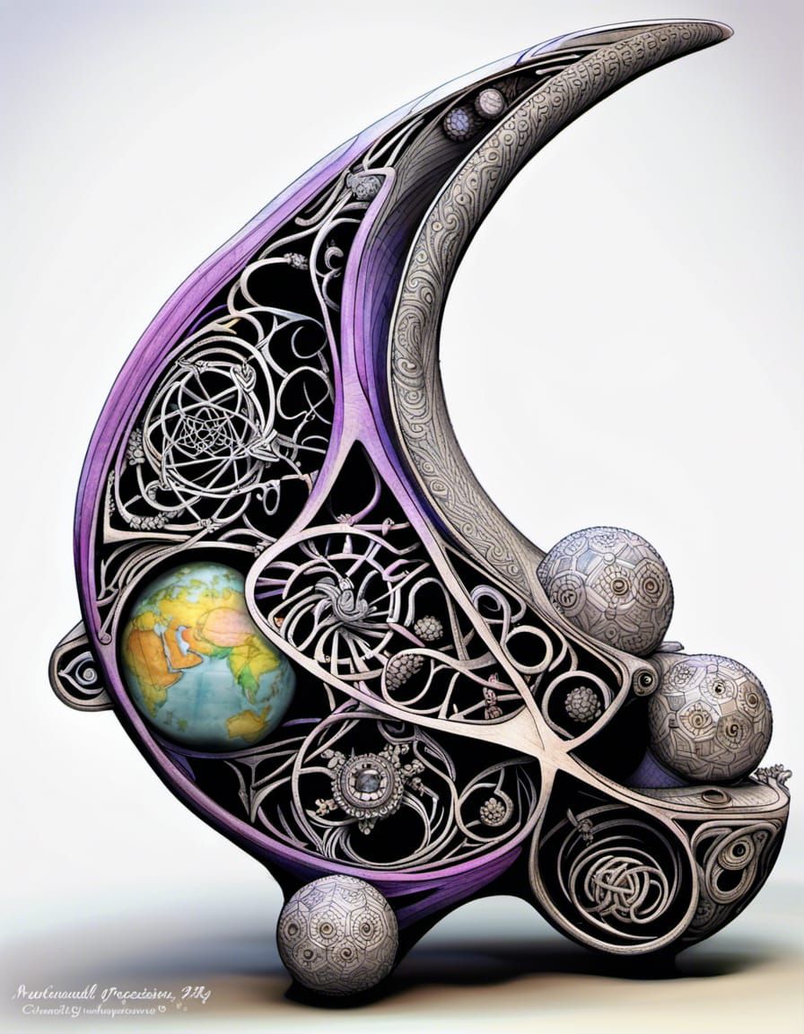 Phascogale, fraktyle wave function, Quantum Zentangle, 3d sh...
