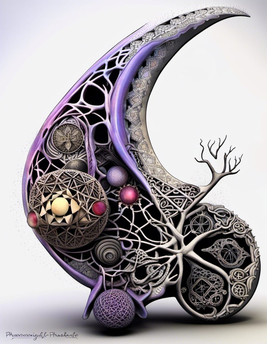 Phascogale, fraktyle wave function, Quantum Zentangle, 3d sh...