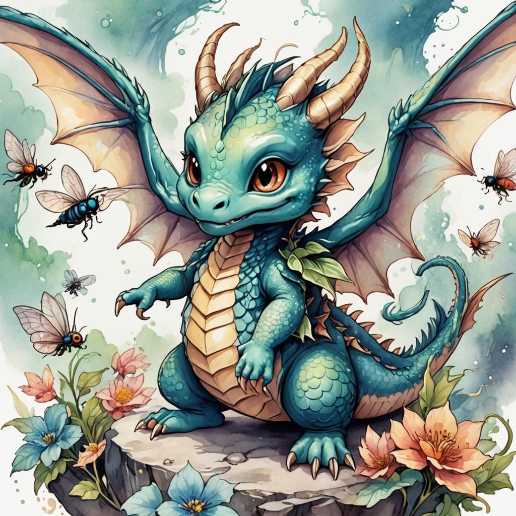 Dragon & Flies