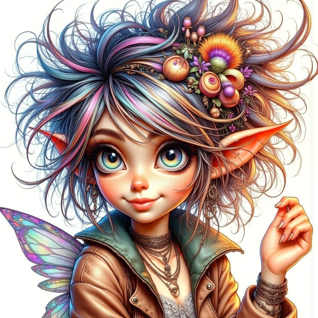 Cyberpunk Pixies in a Neon Cityscape