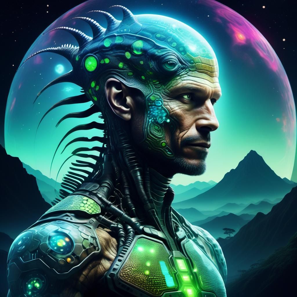 Reptile-spliced Human  by @BlueCat