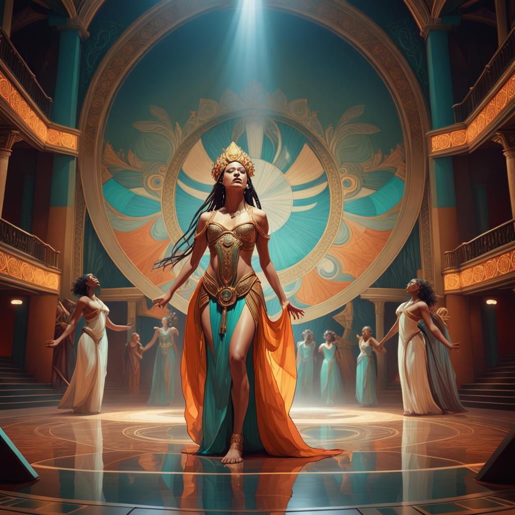 performance on stage of the opera Aida 8k resolution concept art by Greg Rutkowski dynamic lighting hyperdetailed ...  by @yavana