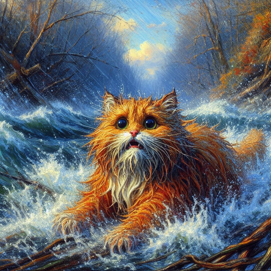 The adventures of fluffy cat