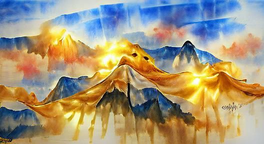 Golden Sunrise Over A Mountain Range