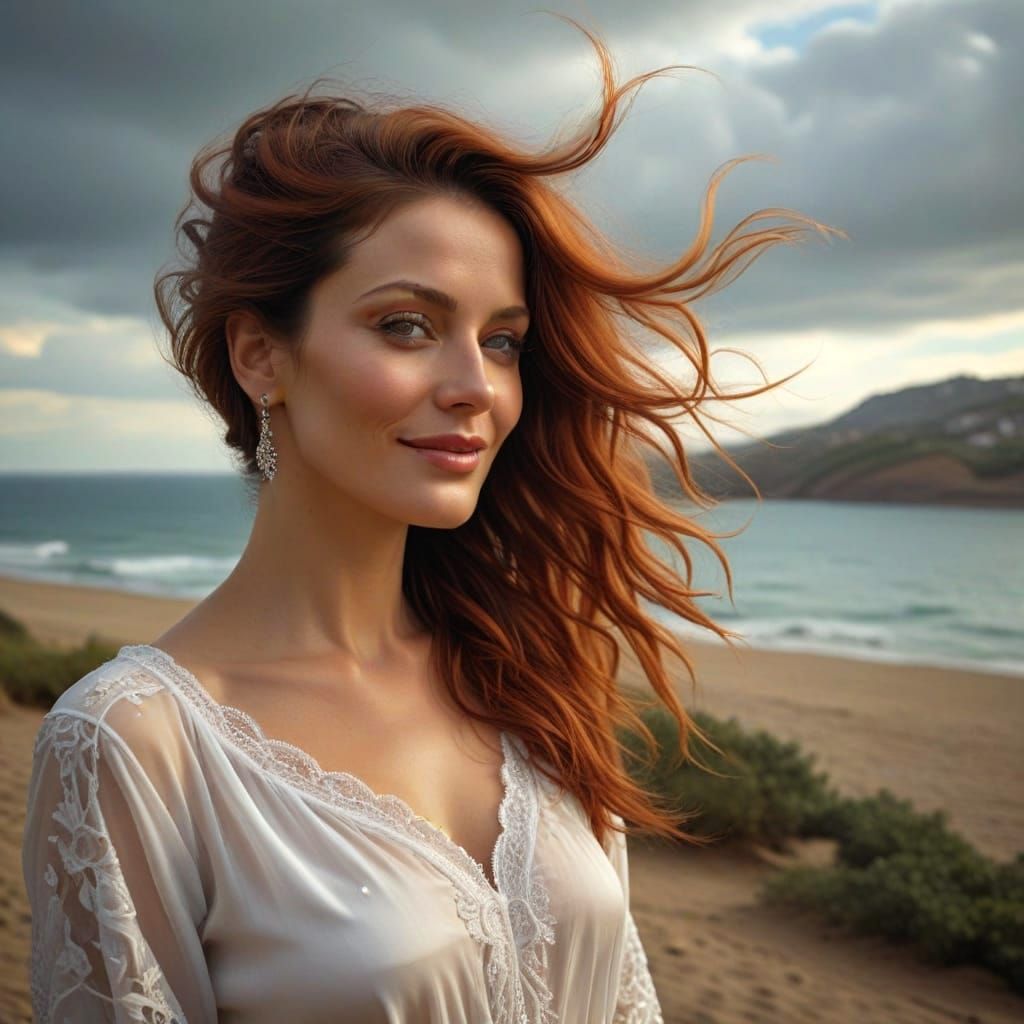 Ethereal City Goddess in Exquisite Haute Couture