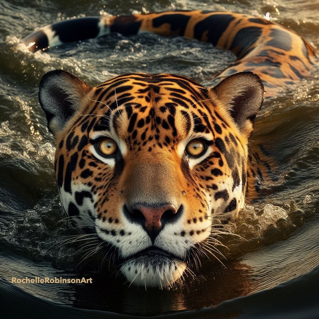 Jaguar Submerged In Water II