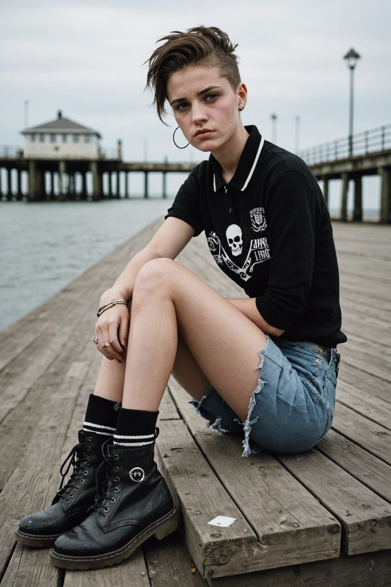 a skinhead pretty brunettes' stoned young girl dresses as a ...