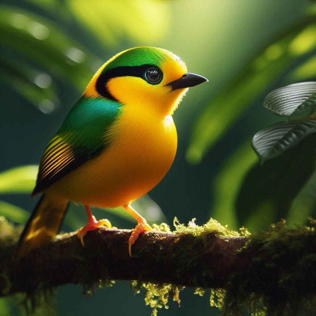 yellow and green bird