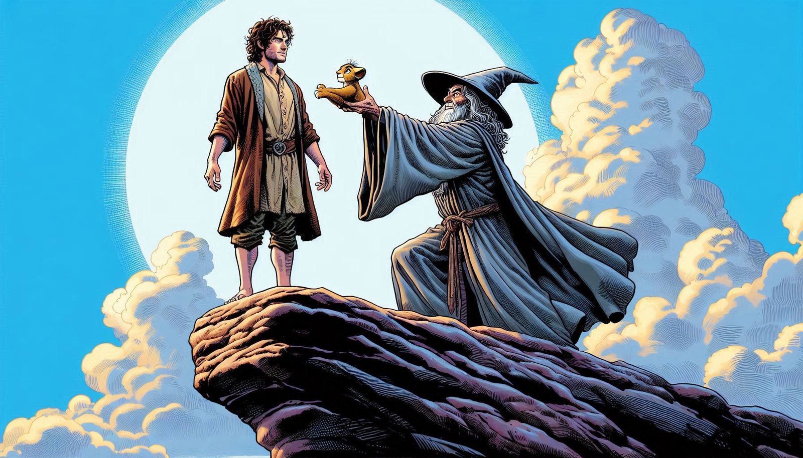 Attempts to change Rafiki and Simba To Gandalf and Frodo