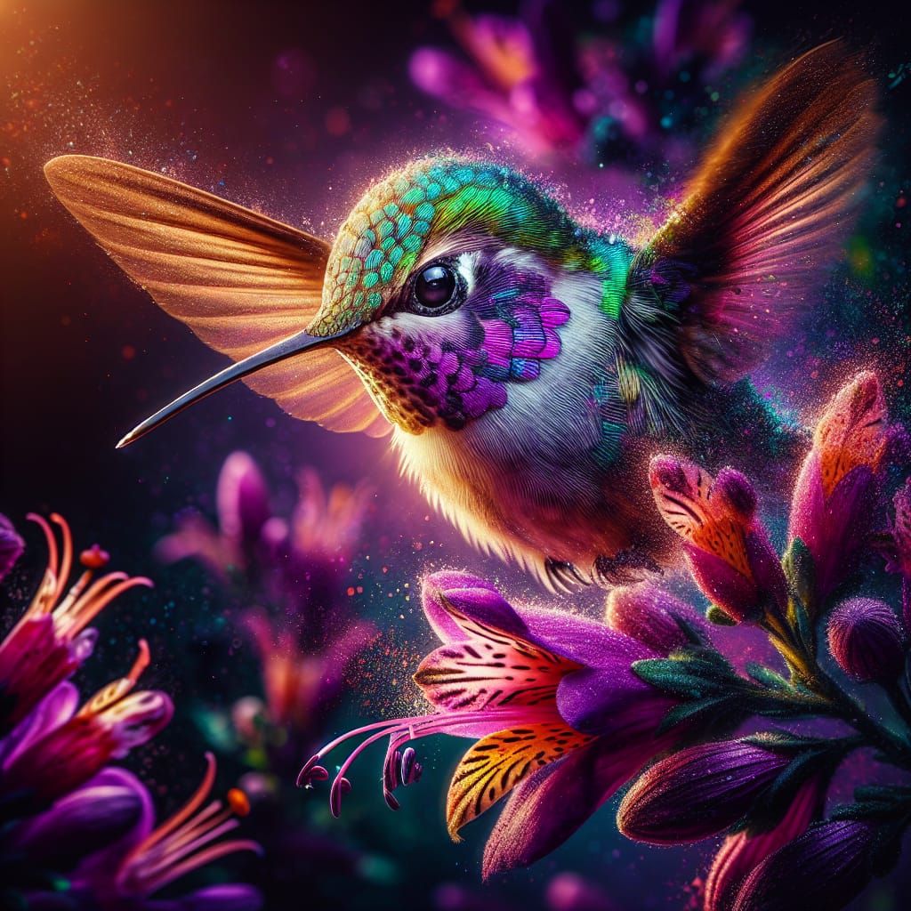 adorable hummingbird   by @Theo
