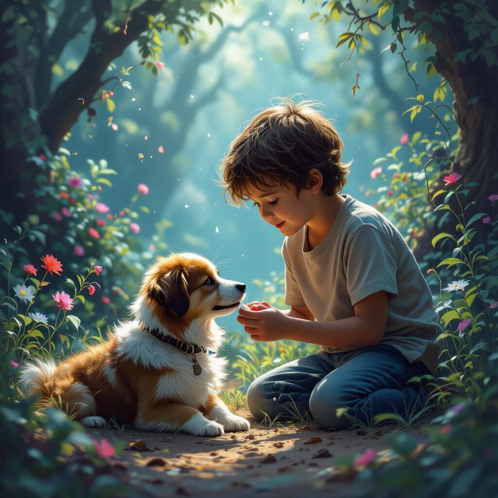 a young boy playing with a dod