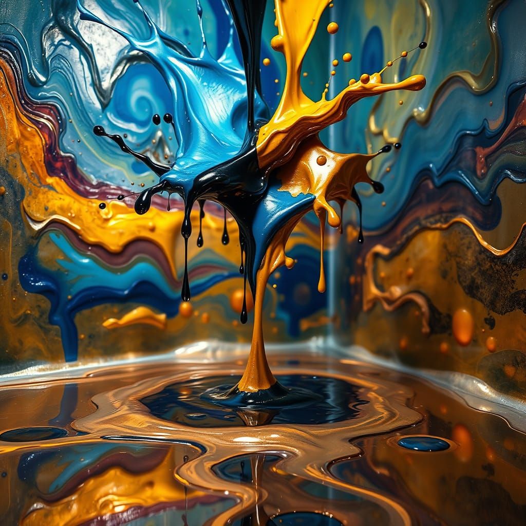 Abstract Action Splatter Splash Painting   by @Warlock11