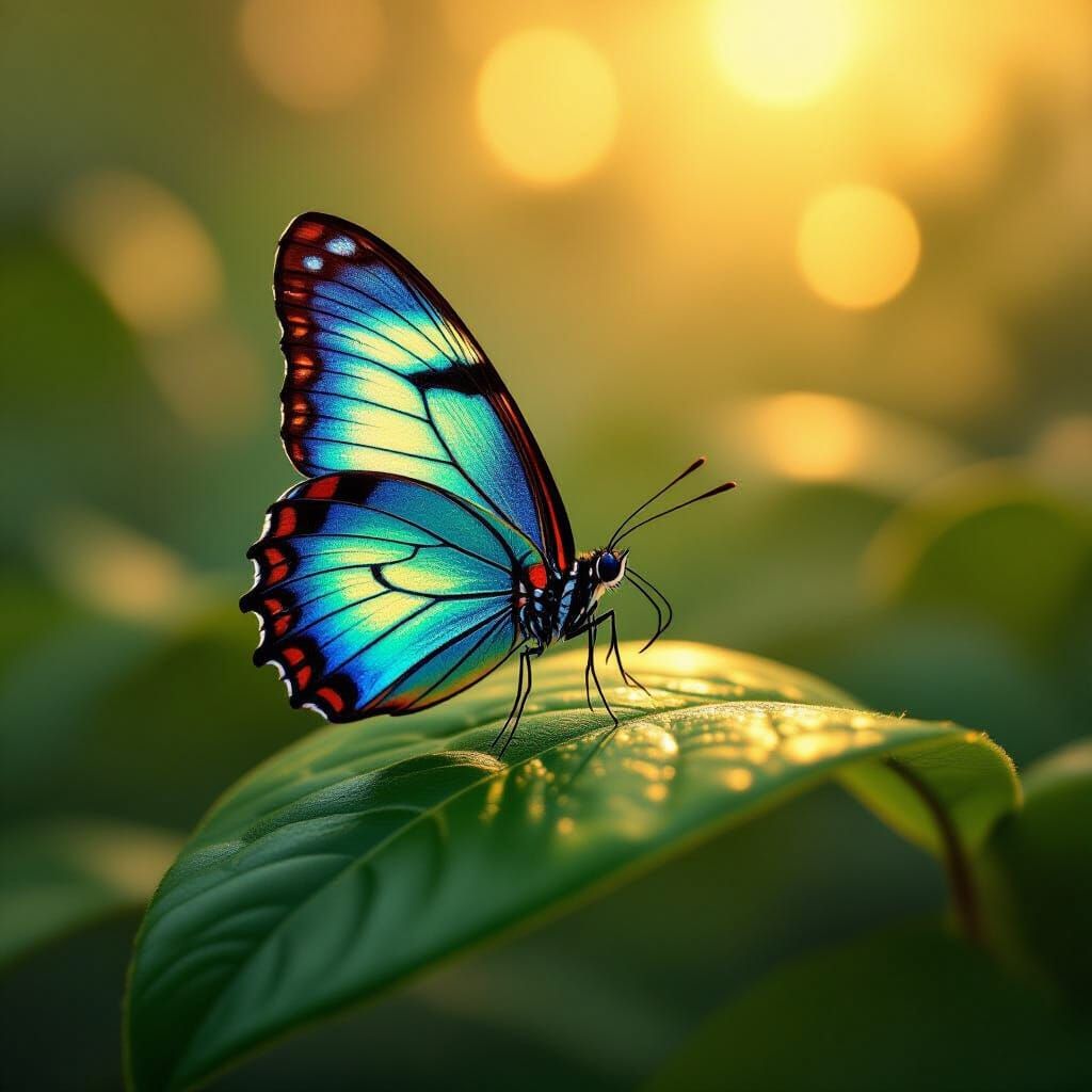 Iridescent Butterfly Art: Ethereal Digital Rendering