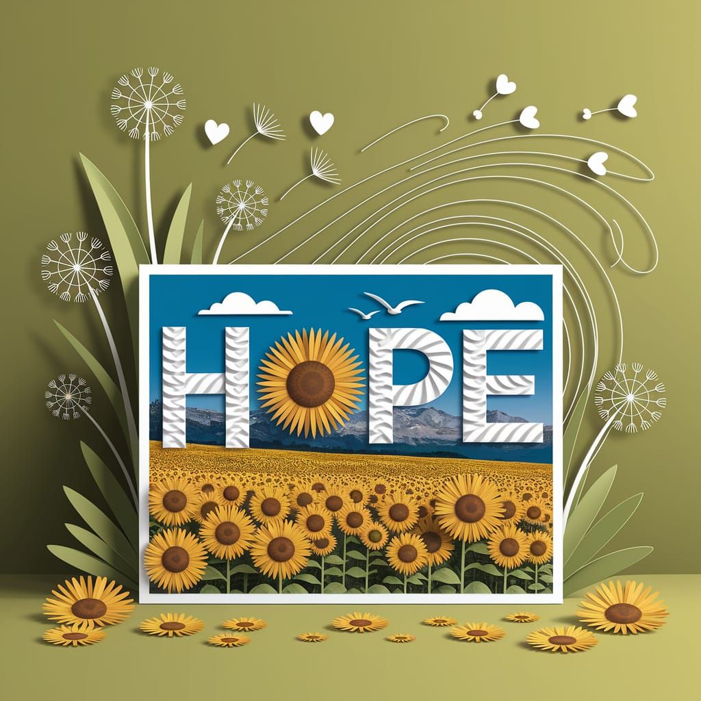 Postcard of Hope in Sun-Drenched Meadow