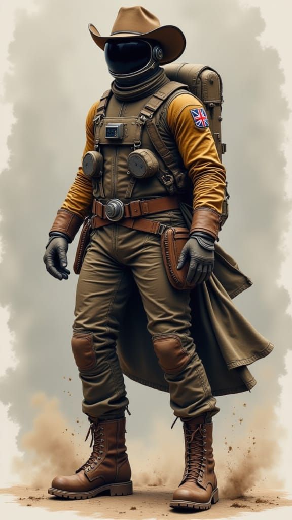 <lora:Caffeine Spacemen:1.0> cowboy