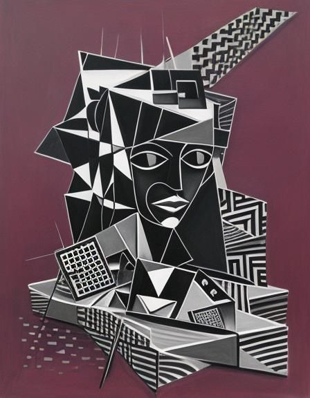 monochromatic cubist