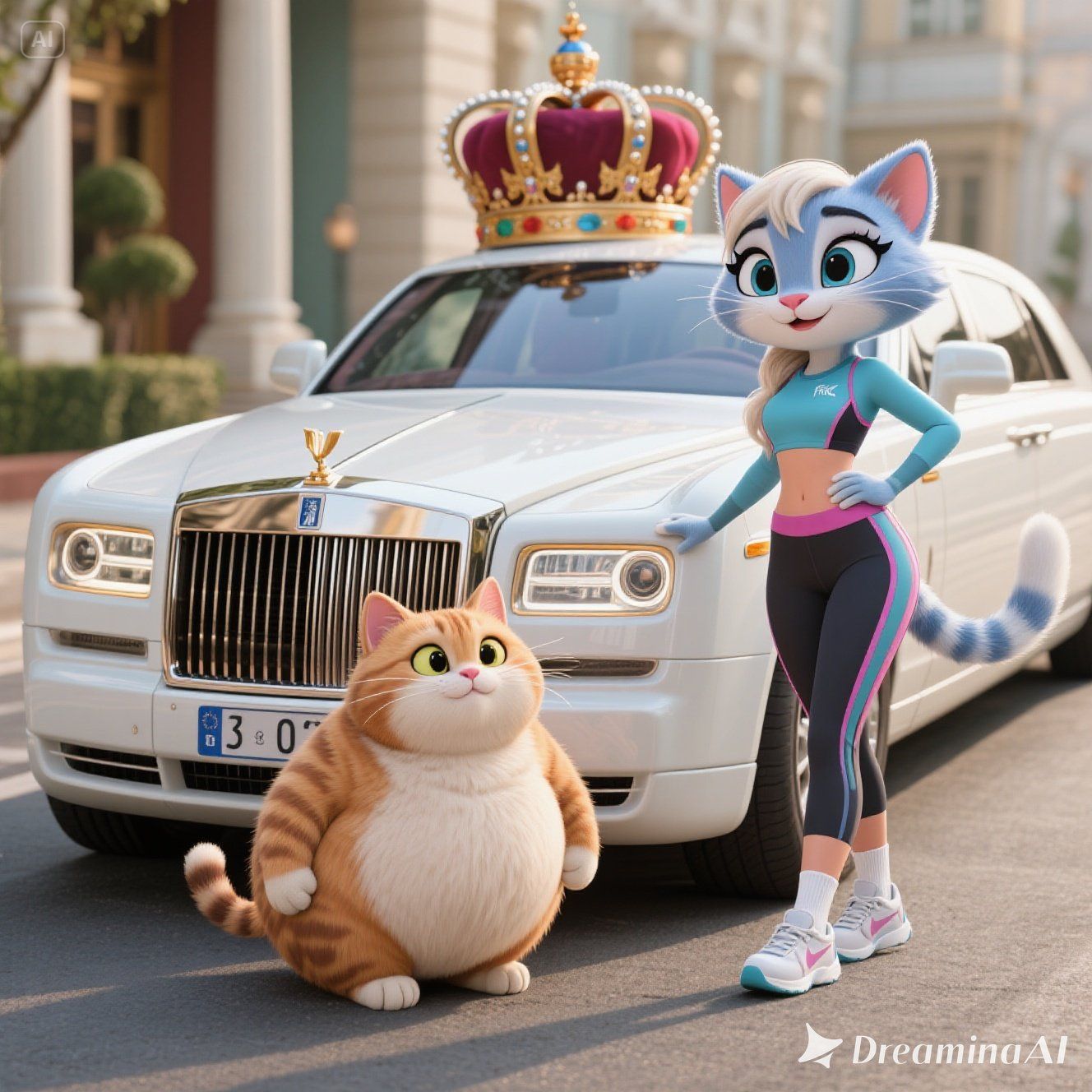 A sporty lady shaped like a Cat that resembles Frozen- Model...