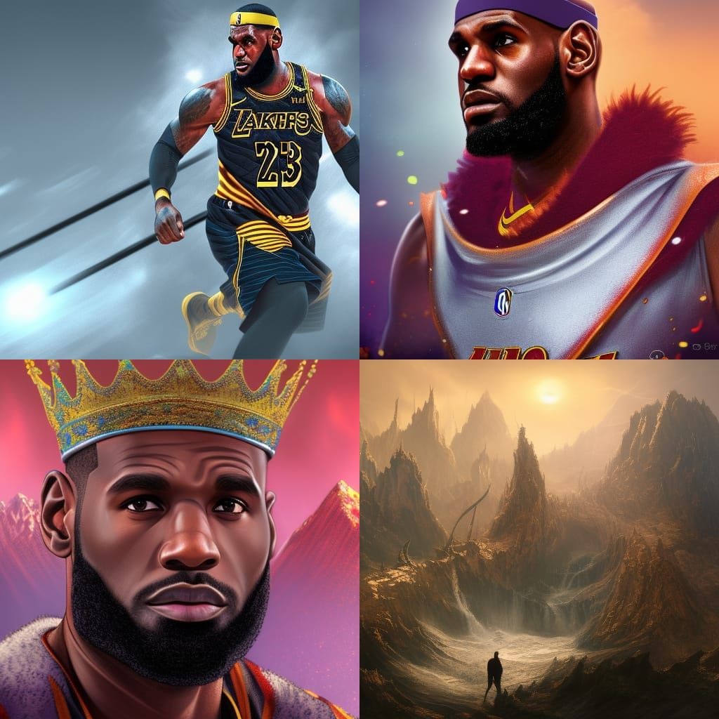 lebron James with a crown on - AI Generated Artwork - NightCafe Creator