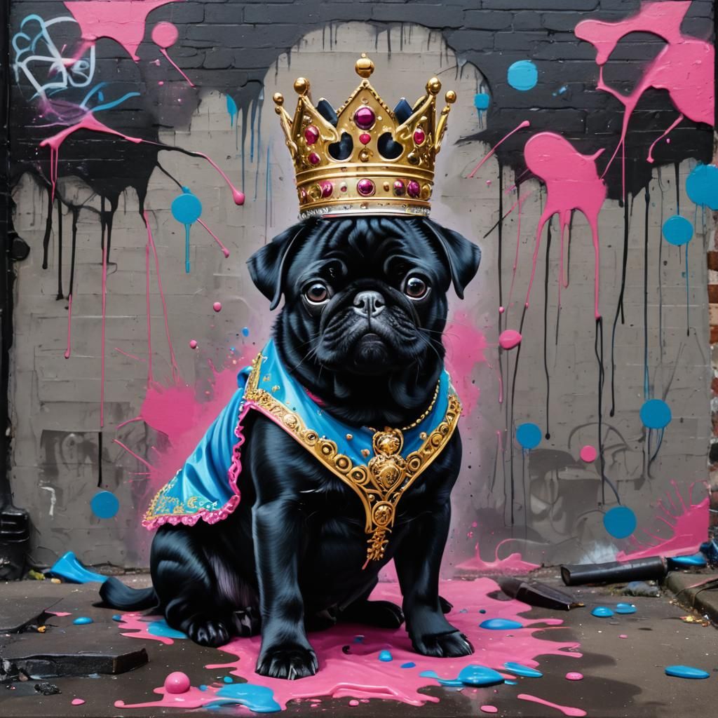 a king black pug