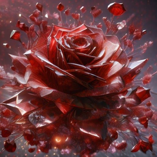 Rose Bird Concept Art in Digital Painting Style