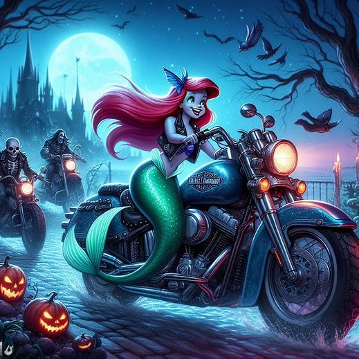 Ariel with her Harley - Dark Disney