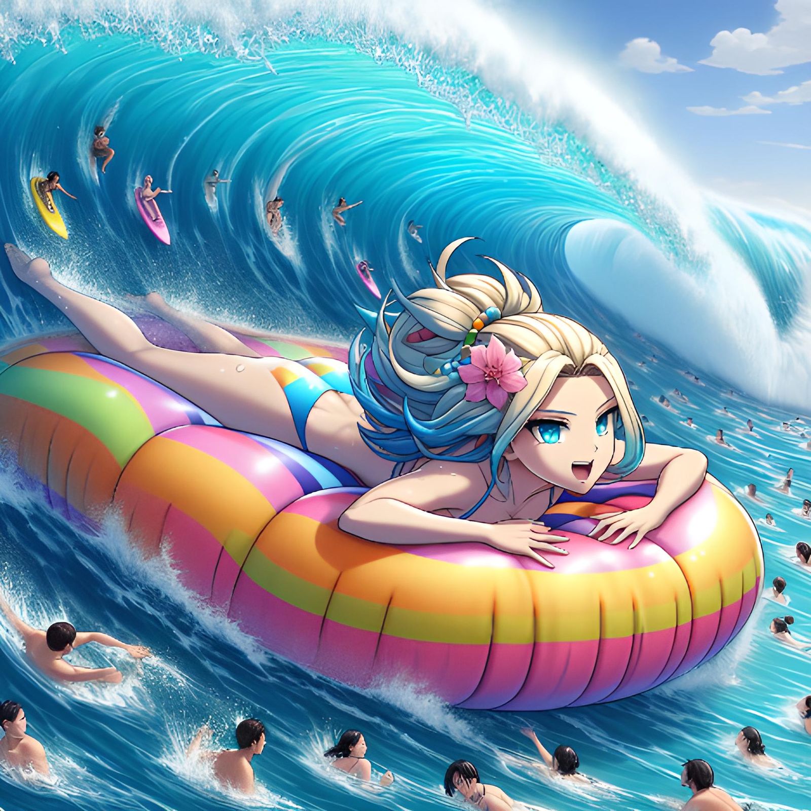 Anime Giantess airbed ride