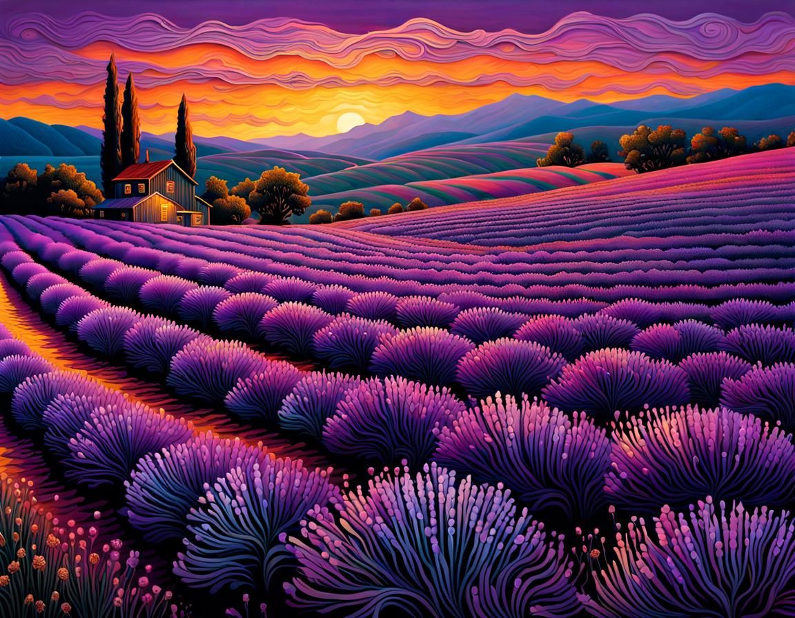 Fields of Lavender - AI Generated Artwork - NightCafe Creator