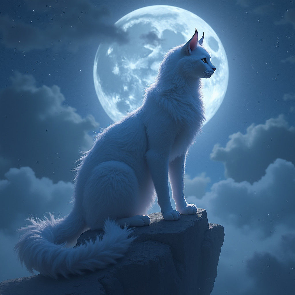 Moonlight Cat  by @BobaKitty 
