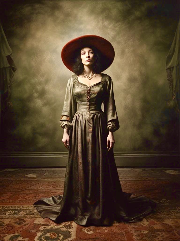 Woman with a red hat