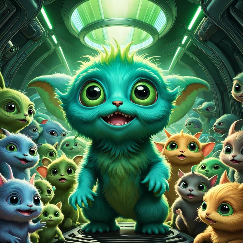 The cute googly eyed aliens know that humans are going to adore them  by @Dave