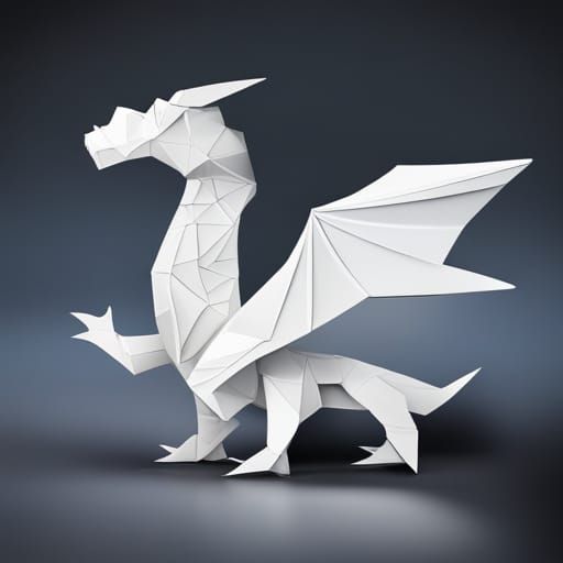 Welsh dragon, origami - AI Generated Artwork - NightCafe Creator