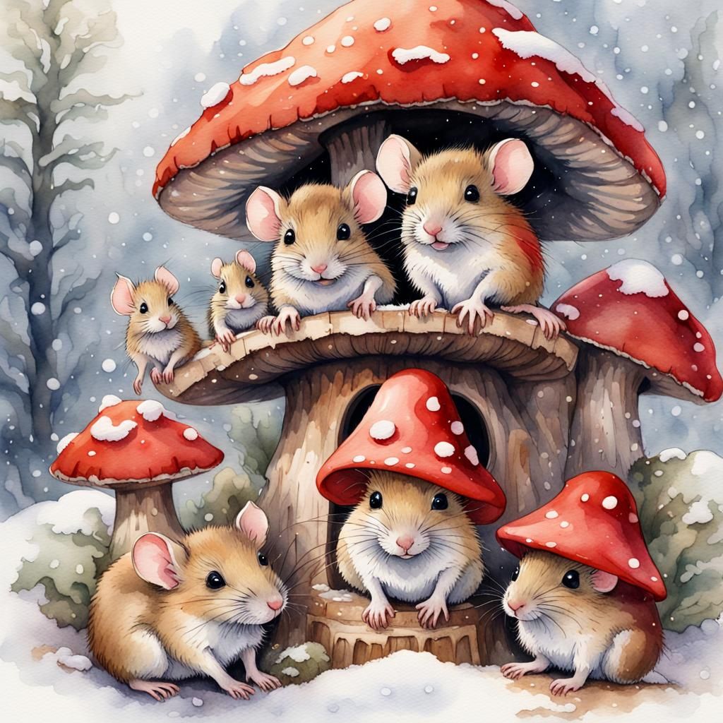 Winter Mouse House  by @amyrytea