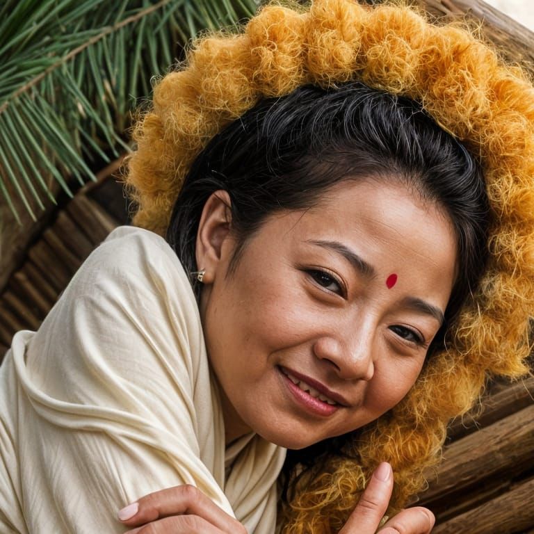 Buddhist Monk in a Snowy Landscape