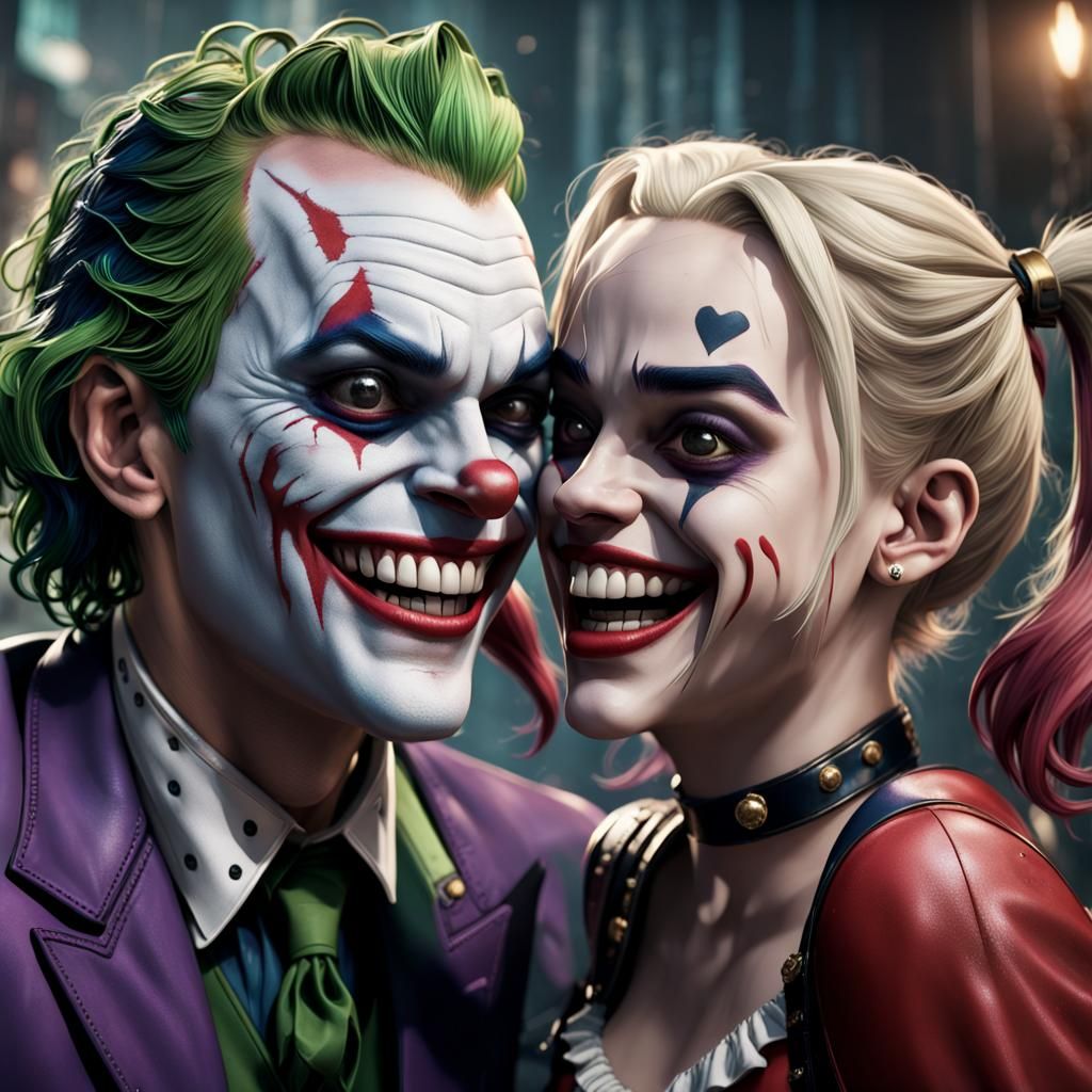 Joker and Harley quinn laughing face - AI Generated Artwork - NightCafe ...