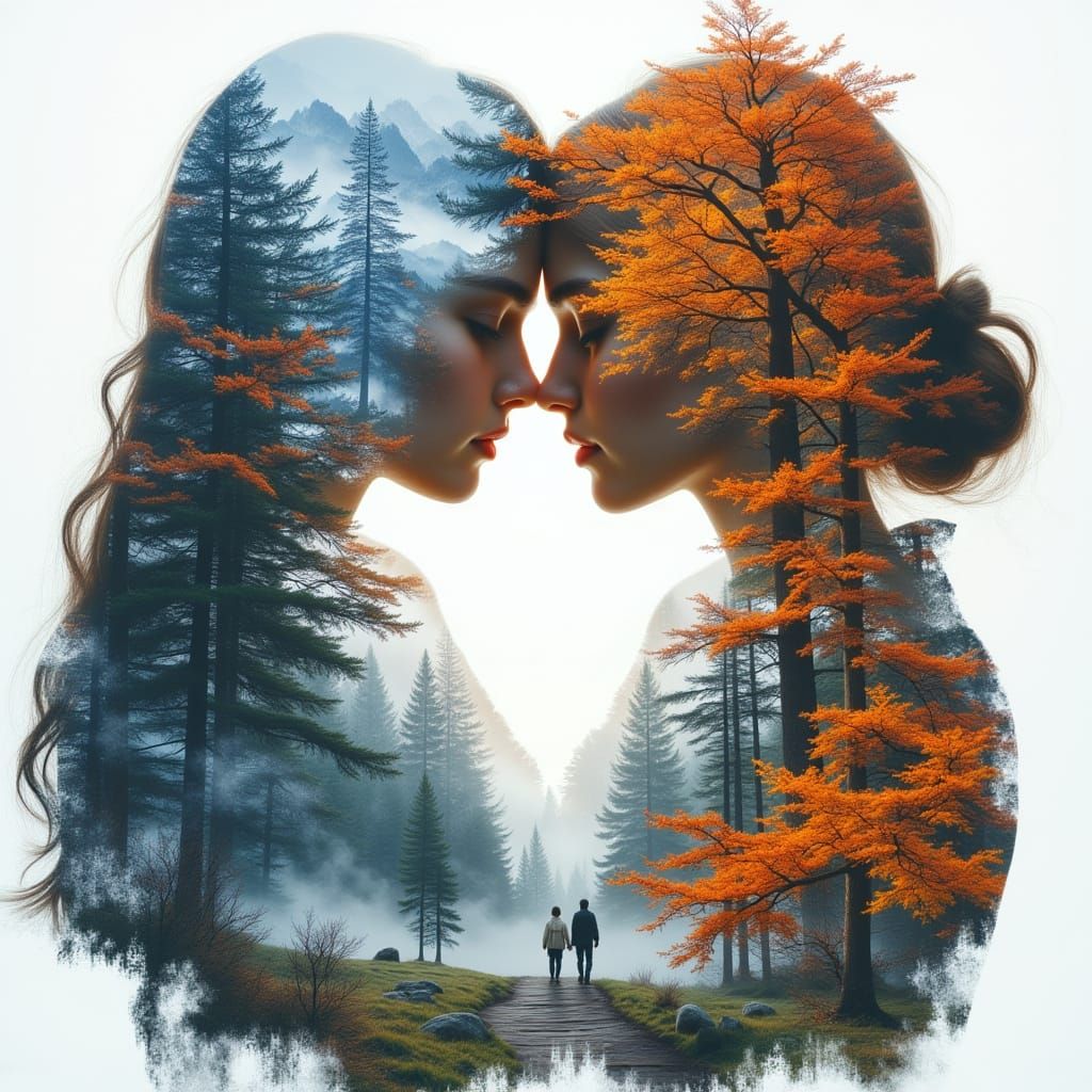 Winter & Spring Dual Portrait  by @Bakili